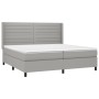 Box spring bed with light gray fabric mattress 200x200 cm by , Beds and slatted bases - Ref: Foro24-3131537, Price: 678,62 €,...