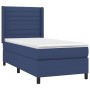 Box spring bed with blue fabric mattress 90x200 cm by , Beds and slatted bases - Ref: Foro24-3131487, Price: 375,27 €, Discou...