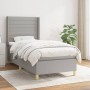 Box spring bed with light gray fabric mattress 90x190 cm by , Beds and slatted bases - Ref: Foro24-3132033, Price: 342,01 €, ...