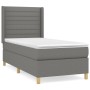 Box spring bed with dark gray fabric mattress 100x200 cm by , Beds and slatted bases - Ref: Foro24-3132050, Price: 378,37 €, ...