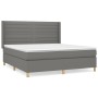 Cama box spring con colchón tela gris oscuro 180x200 cm de , Camas y somieres - Ref: Foro24-3132090, Precio: 616,80 €, Descue...