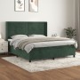 Cama box spring con colchón terciopelo verde oscuro 180x200 cm de , Camas y somieres - Ref: Foro24-3132756, Precio: 653,35 €,...