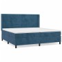 Box spring bed with dark blue velvet mattress 200x200 cm by , Beds and slatted bases - Ref: Foro24-3132763, Price: 701,44 €, ...