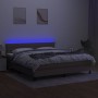 Cama box spring colchón y luces LED tela gris taupe 180x200 cm de , Camas y somieres - Ref: Foro24-3133257, Precio: 566,32 €,...