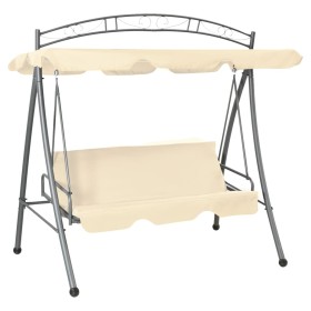 Convertible Outdoor Swing Bench with Sand White Canopy by vidaXL, Garden rockers - Ref: Foro24-43241, Price: 271,67 €, Discou...