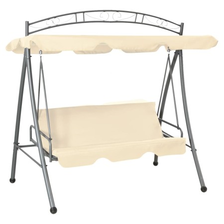 Convertible Outdoor Swing Bench with Sand White Canopy by vidaXL, Garden rockers - Ref: Foro24-43241, Price: 271,28 €, Discou...