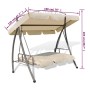 Convertible Outdoor Swing Bench with Sand White Canopy by vidaXL, Garden rockers - Ref: Foro24-43241, Price: 271,28 €, Discou...