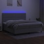 Box spring bed with fabric mattress and light gray LED 200x200 cm by , Beds and slatted bases - Ref: Foro24-3134981, Price: 6...