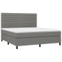 Cama box spring colchón y luces LED tela gris oscuro 180x200 cm de , Camas y somieres - Ref: Foro24-3134974, Precio: 605,36 €...