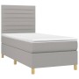 Boxspringbettmatratze und LED-Leuchten aus hellgrauem Stoff 90x190 cm von , Betten und Lattenroste - Ref: Foro24-3135477, Pre...