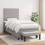 Box spring bed with light gray fabric mattress 90x190 cm by , Beds and slatted bases - Ref: Foro24-3136637, Price: 368,20 €, ...