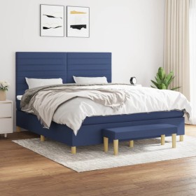 Cama box spring con colchón tela azul 180x200 cm de , Camas y somieres - Ref: Foro24-3137259, Precio: 632,99 €, Descuento: %