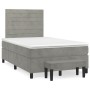 Boxspringbett mit hellgrauer Samtmatratze 120x200 cm von , Betten und Lattenroste - Ref: Foro24-3137893, Preis: 456,36 €, Rab...