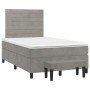 Cama box spring con colchón terciopelo gris claro 120x200 cm de , Camas y somieres - Ref: Foro24-3137893, Precio: 454,11 €, D...