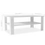 Weißer Couchtisch aus Holzwerkstoff, 100 x 59 x 42 cm von vidaXL, Couchtisch - Ref: Foro24-244857, Preis: 69,41 €, Rabatt: %