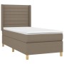 Box spring bed with mattress and LED lights taupe gray fabric 90x200 cm by , Beds and slatted bases - Ref: Foro24-3138929, Pr...