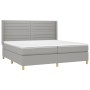 Box spring bed with fabric mattress and light gray LED 200x200 cm by , Beds and slatted bases - Ref: Foro24-3138981, Price: 6...