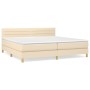 Cama box spring con colchón tela color crema 200x200 cm de , Camas y somieres - Ref: Foro24-3140726, Precio: 581,14 €, Descue...