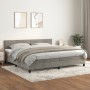 Box spring bed with light gray velvet mattress 200x200 cm by , Beds and slatted bases - Ref: Foro24-3141383, Price: 552,99 €,...