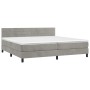 Box spring bed with light gray velvet mattress 200x200 cm by , Beds and slatted bases - Ref: Foro24-3141383, Price: 552,99 €,...