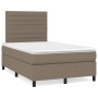 Box spring bed with taupe gray fabric mattress 120x200 cm by , Beds and slatted bases - Ref: Foro24-3141845, Price: 449,53 €,...