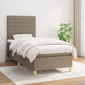 Box spring bed with taupe gray fabric mattress 90x200 cm by , Beds and slatted bases - Ref: Foro24-3142389, Price: 365,21 €, ...