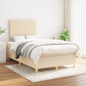 Box spring bed with cream fabric mattress 120x200 cm by , Beds and slatted bases - Ref: Foro24-3142406, Price: 424,70 €, Disc...