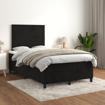 Box spring bed with black velvet mattress 120x200 cm by , Beds and slatted bases - Ref: Foro24-3143075, Price: 404,44 €, Disc...