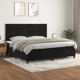 Box spring bed with black velvet mattress 200x200 cm by , Beds and slatted bases - Ref: Foro24-3143105, Price: 650,10 €, Disc...