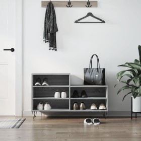 Sonoma gray plywood shoe cabinet 102x36x60 cm by , Shoe racks and shoe organizers - Ref: Foro24-831394, Price: 53,99 €, Disco...