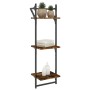 Wall shelves 3 levels bars 2 units smoked oak 30x25x100cm by , Shelves and shelves - Ref: Foro24-836260, Price: 26,89 €, Disc...