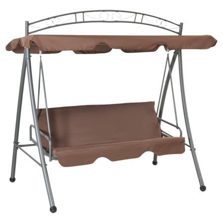 Outdoor convertible swing bench with canopy in brown color by vidaXL, Garden rockers - Ref: Foro24-43242, Price: 249,78 €, Di...