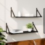 Wall shelves 2 pcs engineered wood black 80x25x25.5 cm by , Shelves and shelves - Ref: Foro24-836338, Price: 42,92 €, Discoun...