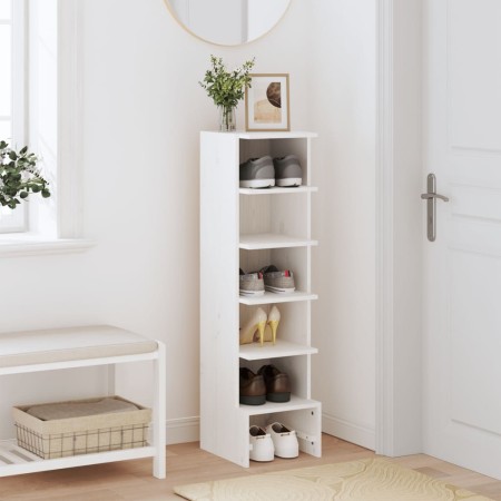 Shoe rack made of solid white pine wood 28x30x104 cm by , Shoe racks and shoe organizers - Ref: Foro24-837389, Price: 59,60 €...