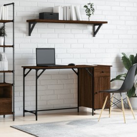 Brown oak engineered wood computer desk 131x48x75cm by , Desks - Ref: Foro24-836222, Price: 78,07 €, Discount: %