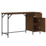 Brown oak engineered wood computer desk 131x48x75cm by , Desks - Ref: Foro24-836222, Price: 79,05 €, Discount: %