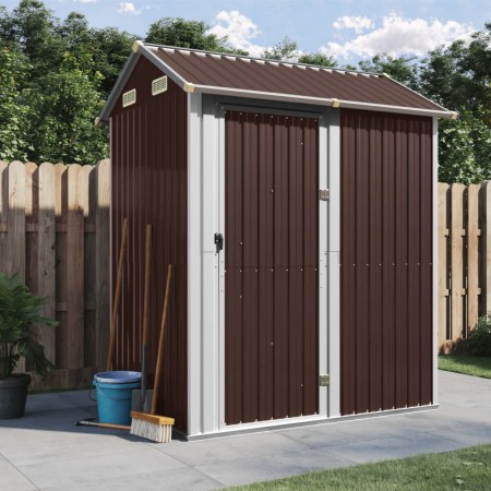 Brown galvanized steel garden shed 192x152.5x237 cm by , Sheds - Ref: Foro24-364532, Price: 279,04 €, Discount: %