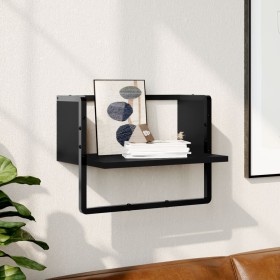 Wall shelf with black bar 40x25x30 cm by , Shelves and shelves - Ref: Foro24-836283, Price: 16,99 €, Discount: %