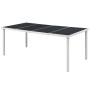 Mesa de jardín de acero negra 190x90x74 cm de vidaXL, Mesas de jardín - Ref: Foro24-43307, Precio: 101,31 €, Descuento: %