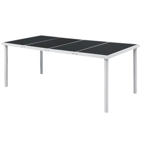 Mesa de jardín de acero negra 190x90x74 cm de vidaXL, Mesas de jardín - Ref: Foro24-43307, Precio: 101,99 €, Descuento: %