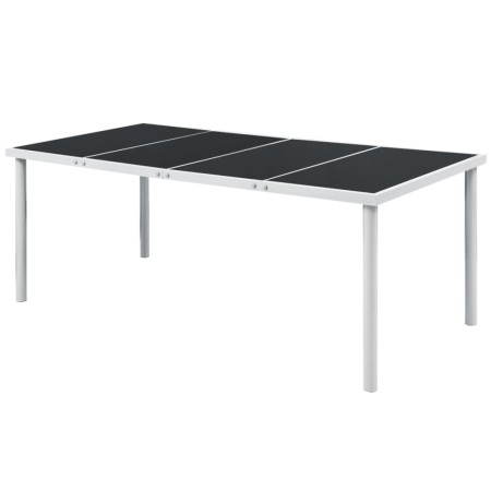 Mesa de jardín de acero negra 190x90x74 cm de vidaXL, Mesas de jardín - Ref: Foro24-43307, Precio: 101,31 €, Descuento: %