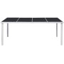 Mesa de jardín de acero negra 190x90x74 cm de vidaXL, Mesas de jardín - Ref: Foro24-43307, Precio: 101,31 €, Descuento: %