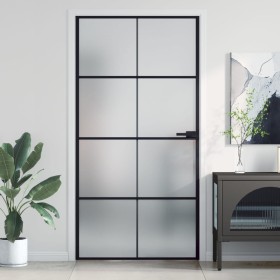 Slim black glass and aluminum interior door 102.5x201.5 cm by , Doors for the home - Ref: Foro24-155131, Price: 215,99 €, Dis...