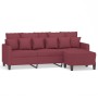 3-seater sofa with red fabric stool 180 cm by , Sofas - Ref: Foro24-3201095, Price: 350,48 €, Discount: %