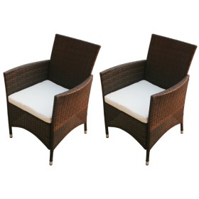 Garden chairs 2 units brown synthetic rattan by , Garden chairs - Ref: Foro24-43123, Price: 214,99 €, Discount: %