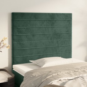 Cabeceros 2 unidades de terciopelo verde oscuro 100x5x78/88 cm de , Cabeceros y pies de cama - Ref: Foro24-3116517, Precio: 6...