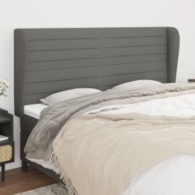 Headboard with dark gray fabric ears 203x23x118/128 cm by , Headboards and footboards - Ref: Foro24-3118119, Price: 129,37 €,...