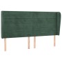 Headboard with dark green velvet ears 183x23x118/128cm by , Headboards and footboards - Ref: Foro24-3118159, Price: 132,71 €,...