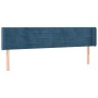 Dark blue velvet headboard 203x16x78/88 cm by , Headboards and footboards - Ref: Foro24-3118978, Price: 76,63 €, Discount: %