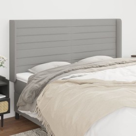 Headboard with light gray fabric ears 183x16x118/128 cm by , Headboards and footboards - Ref: Foro24-3119734, Price: 111,99 €...